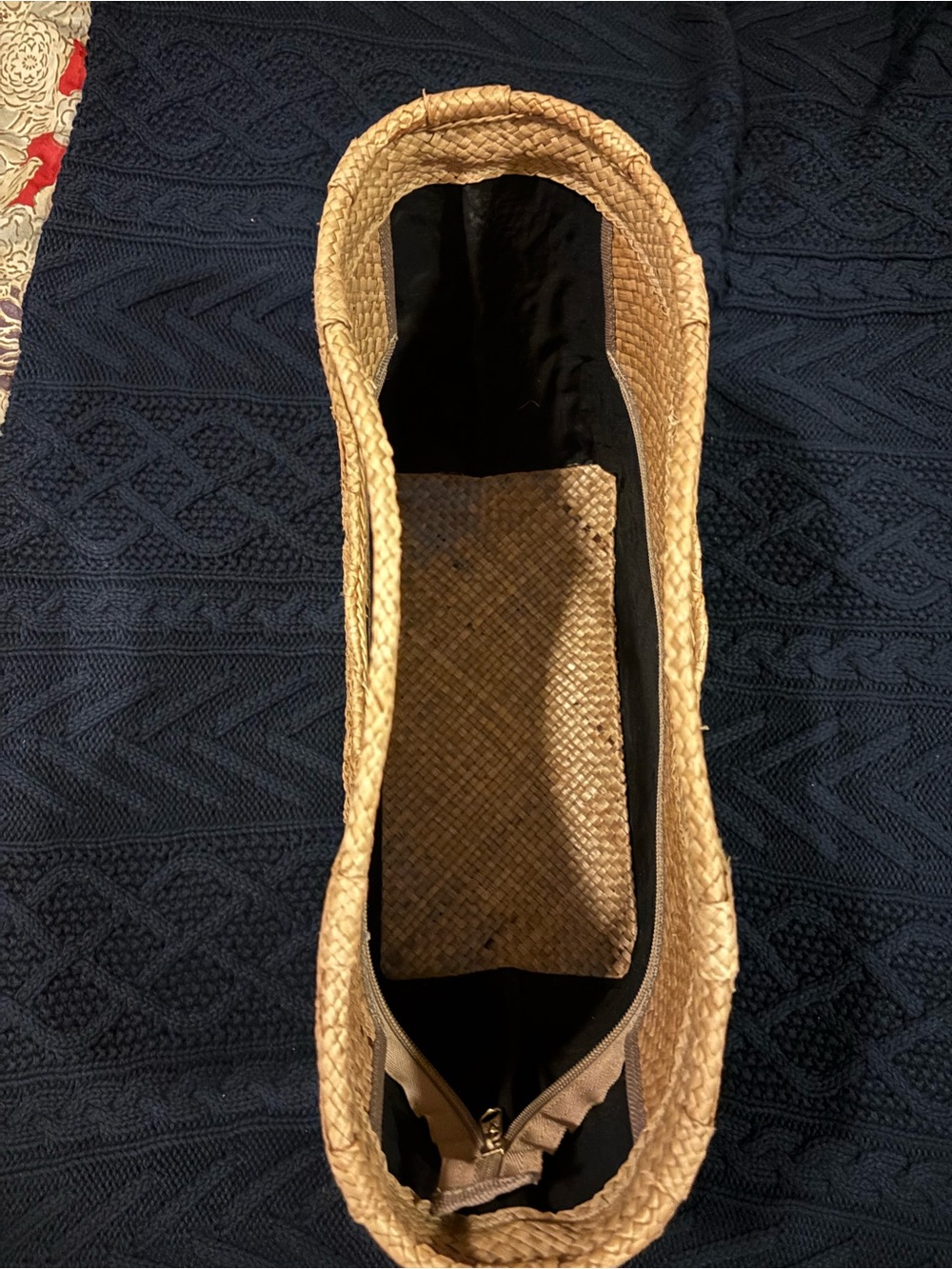 Woven Straw Tote Bag in Natural Brown - Lightweight Summer Carryall - Picture 3 of 3